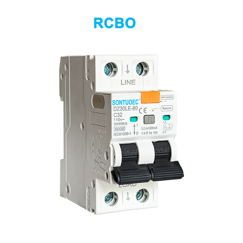 2P รั่วไหลวงจรเบรกเกอร์ 6KA IEC61009.1 มาตรฐานคุณภาพ RCBO