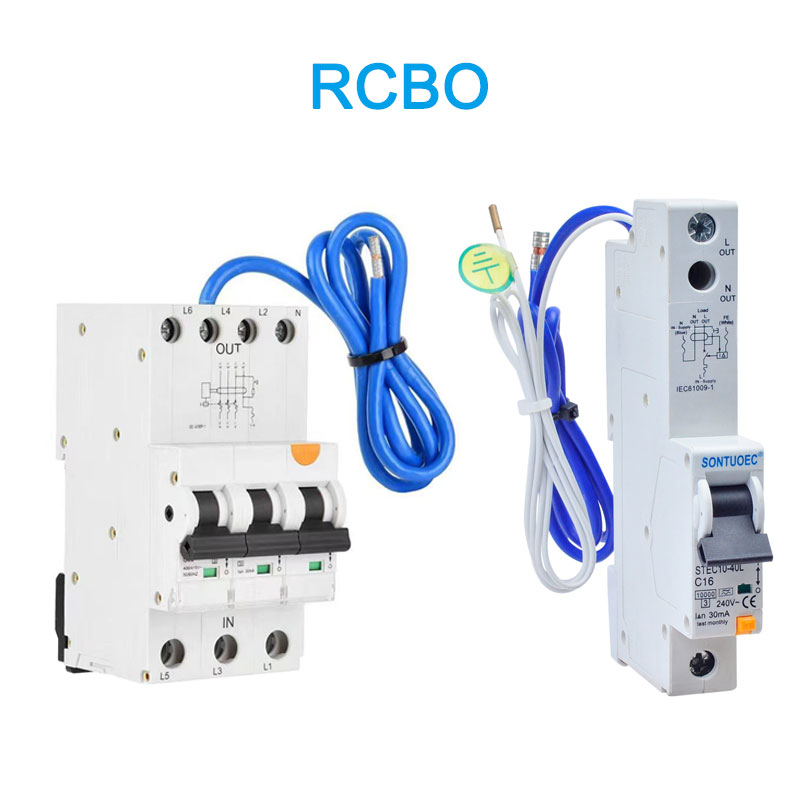 6KA 3P+N เบรกเกอร์วงจรรั่ว A (AC) พิมพ์ RCBO พร้อมสายเคเบิล