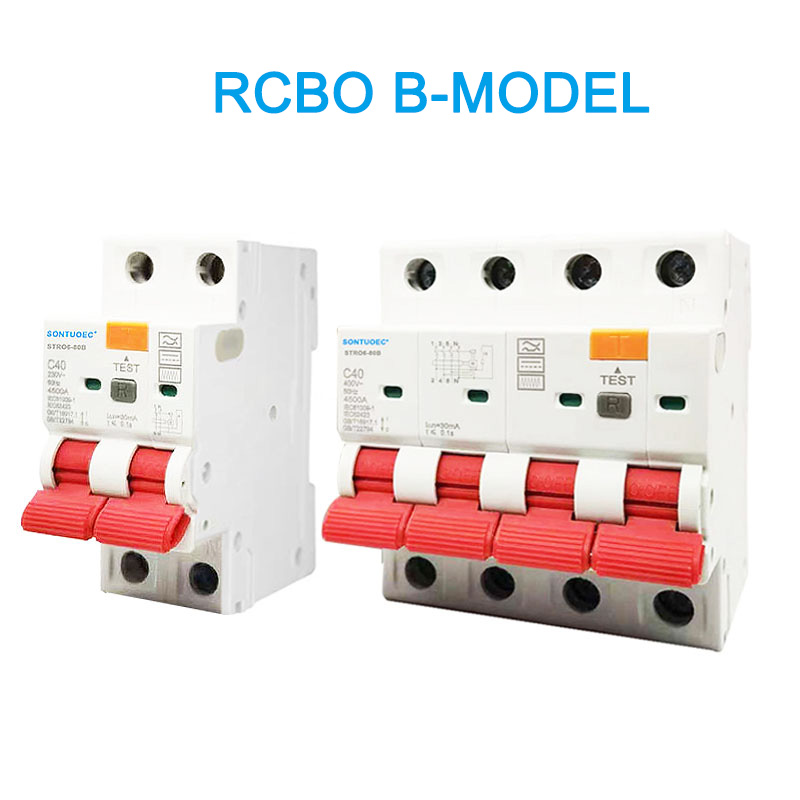 RCBO B รุ่น 2P 4P เบรกเกอร์วงจรปัจจุบัน