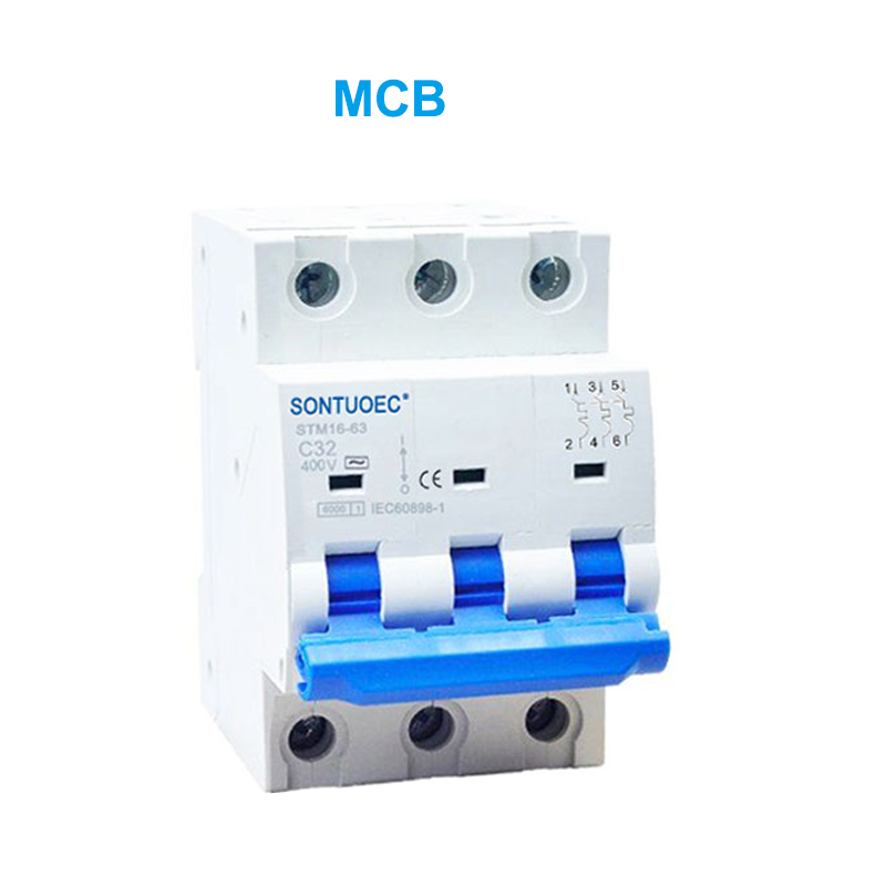 STM16-63 เบรกเกอร์วงจรขนาดเล็ก 6KA 1P 2P 3P 4P 16A 230/400V MCB