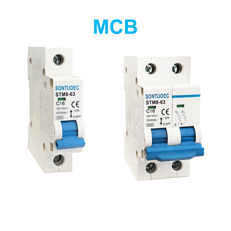 STM8-63 เบรกเกอร์วงจรขนาดเล็ก 6KA 1P 2P 3P 4P 16A 230/400V