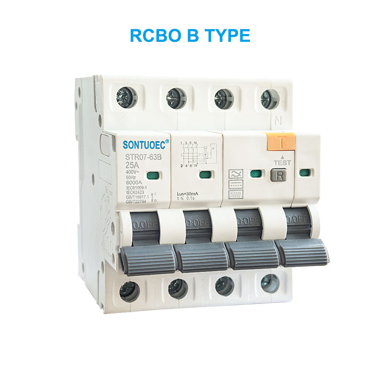 Stro7-63b RCBO B TYPE 2P 4P เบรกเกอร์วงจรปัจจุบันที่เหลืออยู่