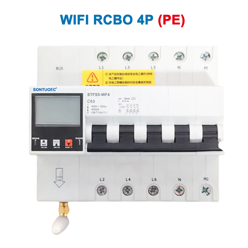 WiFi STFS5-63 ซีรีส์หลายฟังก์ชั่น IoT Intelligent RCBO RCBO Breaker